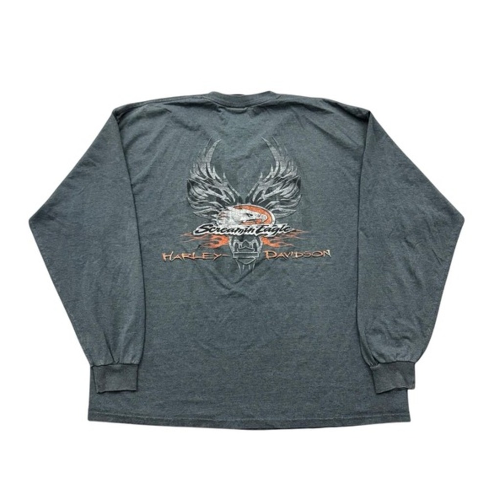 Harley Davidson‎ Eagle Wings Flame Biker Long Sleeve T-Shirt 2XL